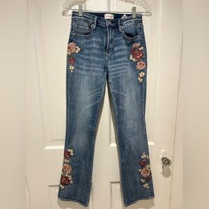 DRIFTWOOD Blue Jeans with Rose Embroidery size 25